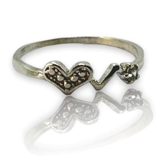 ART-102 Anillo Pulsaciones Corazon Plata 925 - Stal Joyas
