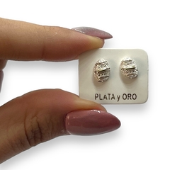 ART 24 Aros Pasantes de Diseño Plata y Oro