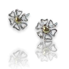 ART 24 Aros Pasantes Flor -6 Plata y Oro - comprar online