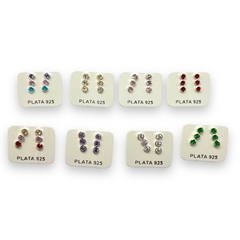 ART 104 Aros 3 Cubics - Variedad de Colores Plata 925 en internet