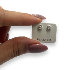 ART 1 Aros Pasantes Flor Roseta -5 Plata 925
