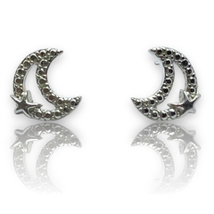 ART 1 Aros Pasantes Lunas Premium Plata 925