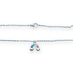 4255-4 Conjunto Dije+Cadena Arcoíris Multicolor Acero Blanco - comprar online