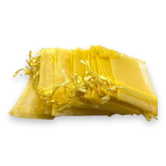 Pack de 50 Bolsas de Organza Doradas (7x9 cm)