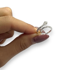 0369 Anillo Serpiente Premium Acero Blanco - Stal Joyas