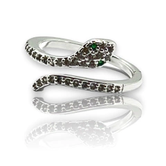 0369 Anillo Serpiente Premium Acero Blanco - comprar online