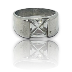 AG-5 ME/BL Anillo Piedra Blanca Cuadrada Plata 925 en internet