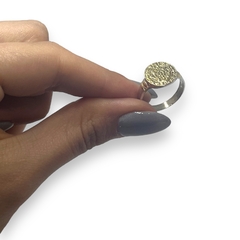 AG-213 SB Anillo San Benito Circular (13 mm) Plata y Oro en internet