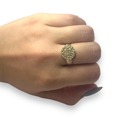 AG-213 SB Anillo San Benito Circular (13 mm) Plata y Oro - Stal Joyas