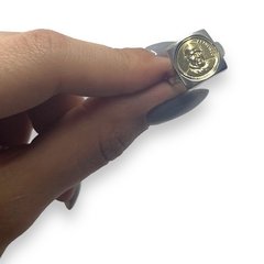 AG-126 FR Anillo Papa Francisco Cuadrado (15 mm)Plata y Oro
