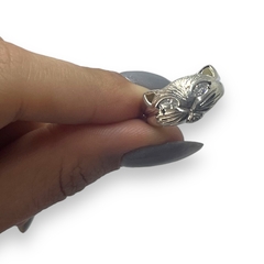 AG-417 Anillo Forma Gato Plata y Oro