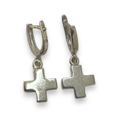 AG 445 Aros Colgantes Cruces Plata 925 - Stal Joyas