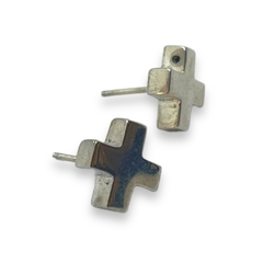 AG-434 Aros Pasantes Cruz (11 mm) Plata 925 - comprar online