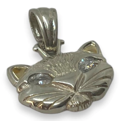 AG 438 Dije de Gato (15x20 mm) Plata y Oro - tienda online