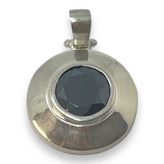 AG 519 Dije Circular con Cubic Negro (28 mm) Plata 925