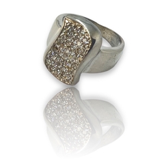 AG 569 Anillo Premium de Diseño con Cubics ( 12x20 mm)Plata 925 - tienda online