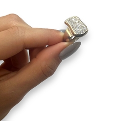 Imagen de AG 569 Anillo Premium de Diseño con Cubics ( 12x20 mm)Plata 925