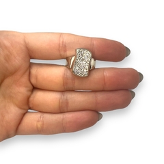 AG 569 Anillo Premium de Diseño con Cubics ( 12x20 mm)Plata 925