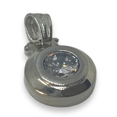 AG 561 Dije Circular con Cubic Blanco (16 mm) Plata 925 - Stal Joyas