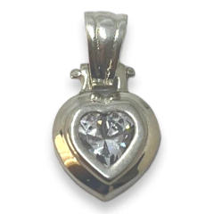 AG 562 Dije Corazon Con Cubic Blanco (12 mm) Plata 925 - tienda online