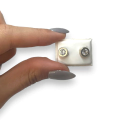 AG 606 Aros Circulares Cubic Blanco (8 mm) Plata 925 - comprar online