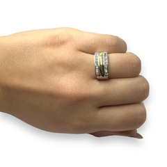 AG 337 Anillo Plata y Oro Con Cubics - comprar online