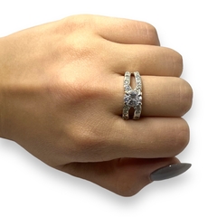 AG-554 Anillo Piedras Premium Plata 925 - comprar online