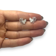ART 113 Aros Pasantes Mariposas Plata 925 - comprar online
