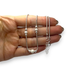 CA-FANTASIA 72 Conjunto Cadena + Bolitas Premium Plata Italiana (45cm) en internet