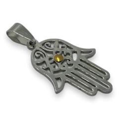 5801 Dije Mano de Fatima (20x33 mm) Acero Quirúrgico Dorado - comprar online