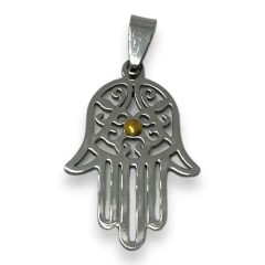 5801 Dije Mano de Fatima (20x33 mm) Acero Quirúrgico Dorado