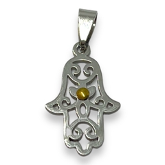 5801 Dije Mano de Fatima (18x27 mm) Acero Quirúrgico Dorado