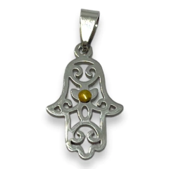 5801 Dije Mano de Fatima (18x27 mm) Acero Quirúrgico Dorado