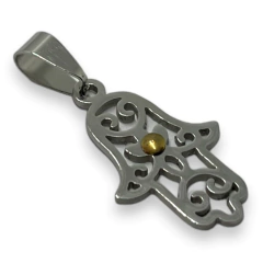 5801 Dije Mano de Fatima (18x27 mm) Acero Quirúrgico Dorado - comprar online