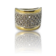 AG-499-0 Anillo Cubics Premium Plata y Oro - comprar online