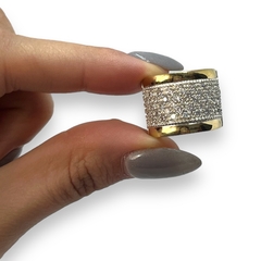 AG-499-0 Anillo Cubics Premium Plata y Oro