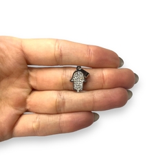 5827 Dije Mano de Fatima con Cubics (18x12 mm) Acero Quirúrgico - comprar online