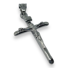 5965-PL Dije Cruz (45x25 mm) Acero Blanco - comprar online