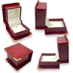 Estuche de Cuero Rojo Premium para Cadena y Dije (X Unidad)
