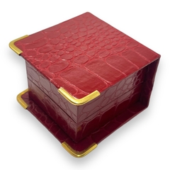 Estuche de Cuero Rojo Premium para Cadena y Dije (X Unidad)