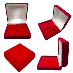 Estuche de Pana Rojo Premium para Cadena y Dije (X Unidad)