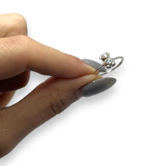 AG-635 Anillo Osito Cubic Blanco Plata 925 - comprar online