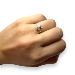 AG-635 Anillo Osito Cubic Blanco Plata 925 en internet