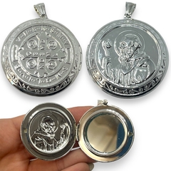 6057 Dije Relicario San Benito (45 mm) Acero Blanco en internet