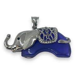 6084 Dije Elefante con Piedra - Variedad de Colores (50x25 mm) Acero Quirúrgico - comprar online