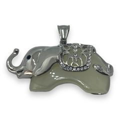 6084 Dije Elefante con Piedra - Variedad de Colores (50x25 mm) Acero Quirúrgico en internet