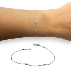1.5 gr Pulsera Bolitas Ovaladas Plata Italiana en internet