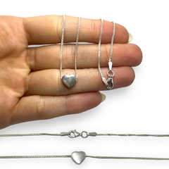 3.7 gr Conjunto Dije Corazon + Cadena / Últimas Unidades Plata Italiana
