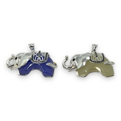 6114 Dije Elefante Premium / Variedad de Colores (55x30mm) Acero Blanco