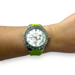Reloj Festina F16559.4- Malla Silicona Verde lima y Piedras en Cuadrante - Calendario Agente Oficial en internet